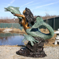 Popular Designs Life Size bronze mermaid water fountain